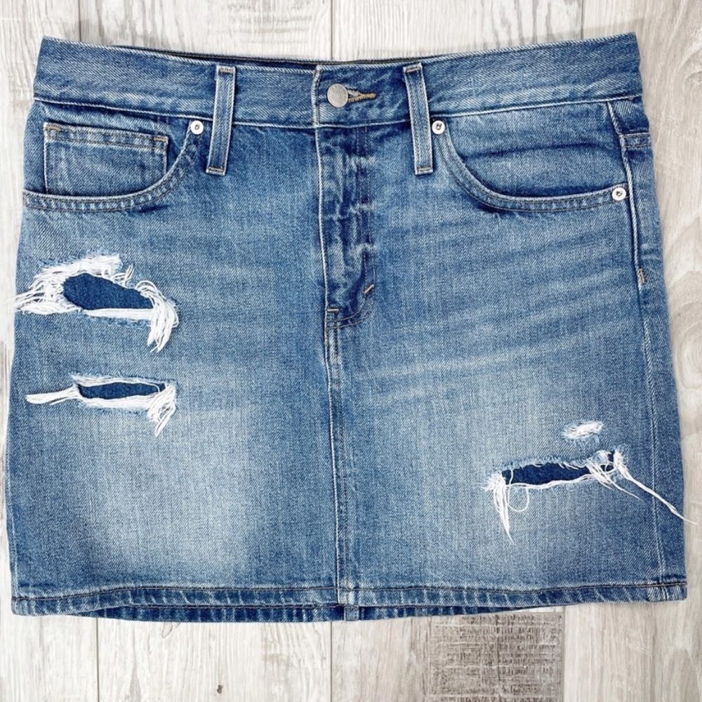 Madewell denim Skirt in Glencrest Wash: Rip and Repair Edition 27 new - Picture 6 of 9